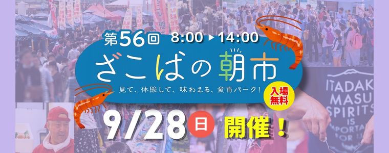 【９月28日（日曜）】プリップリの車エビを食べ尽くそう！　大阪市中央卸売市場前遊歩道にて『ざこばの朝市　秋の海老祭り』開催いたします